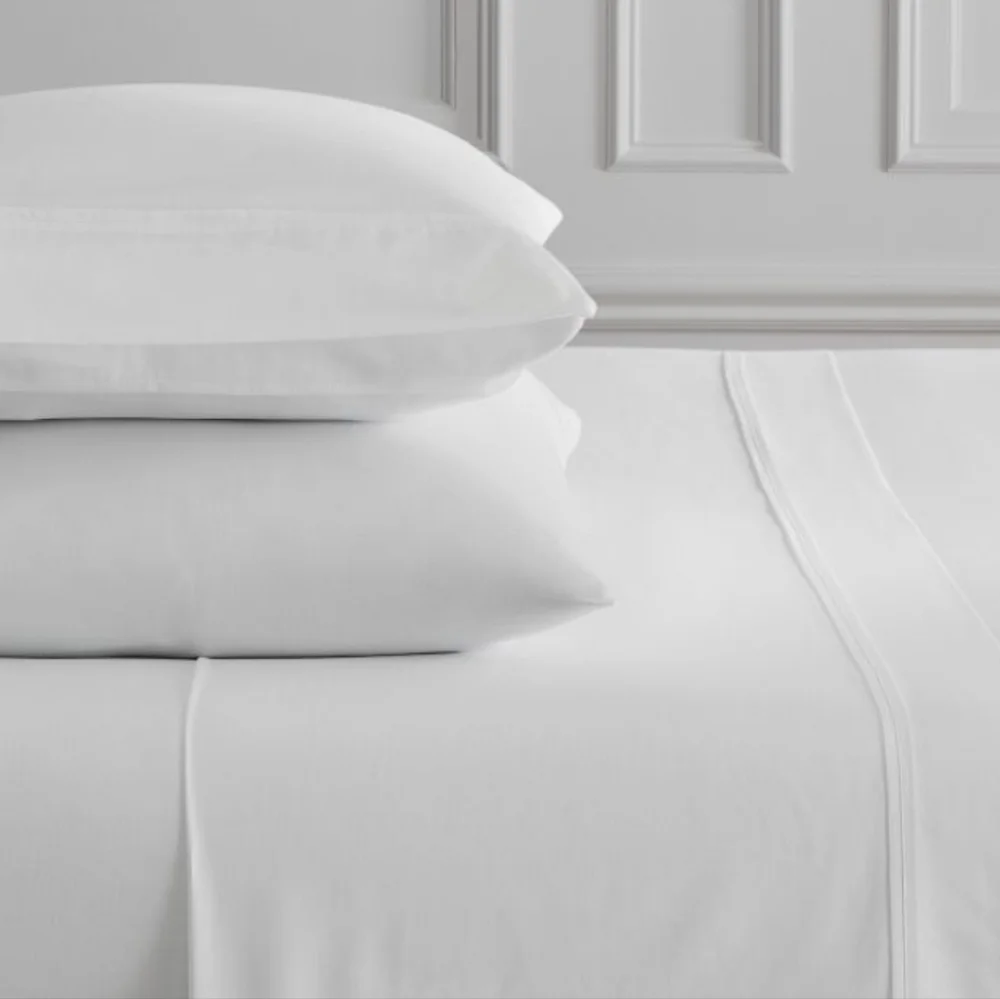 Luxury White Sheet Set 400-Thread-Count Sateen Wide Hem,King & Queen, $189.00US